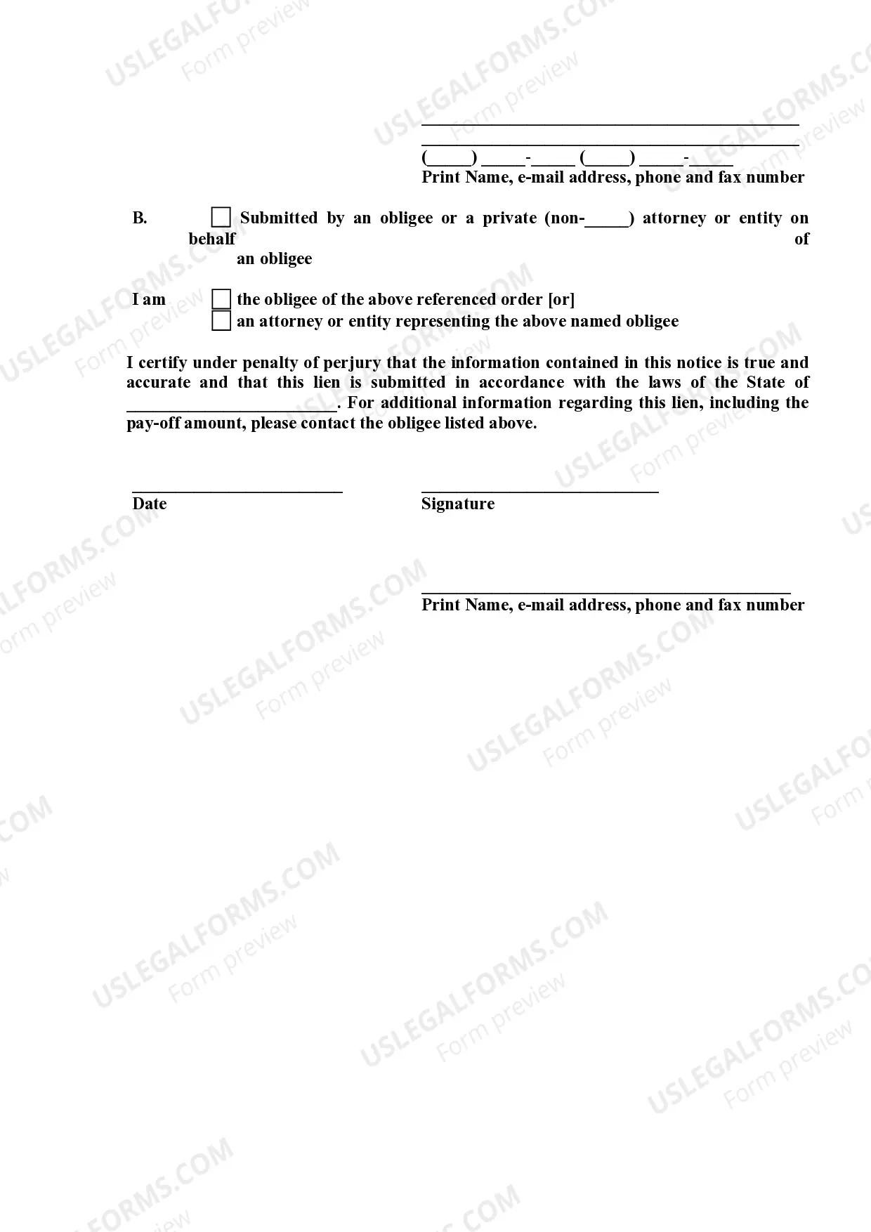 Preview Notice of Lien