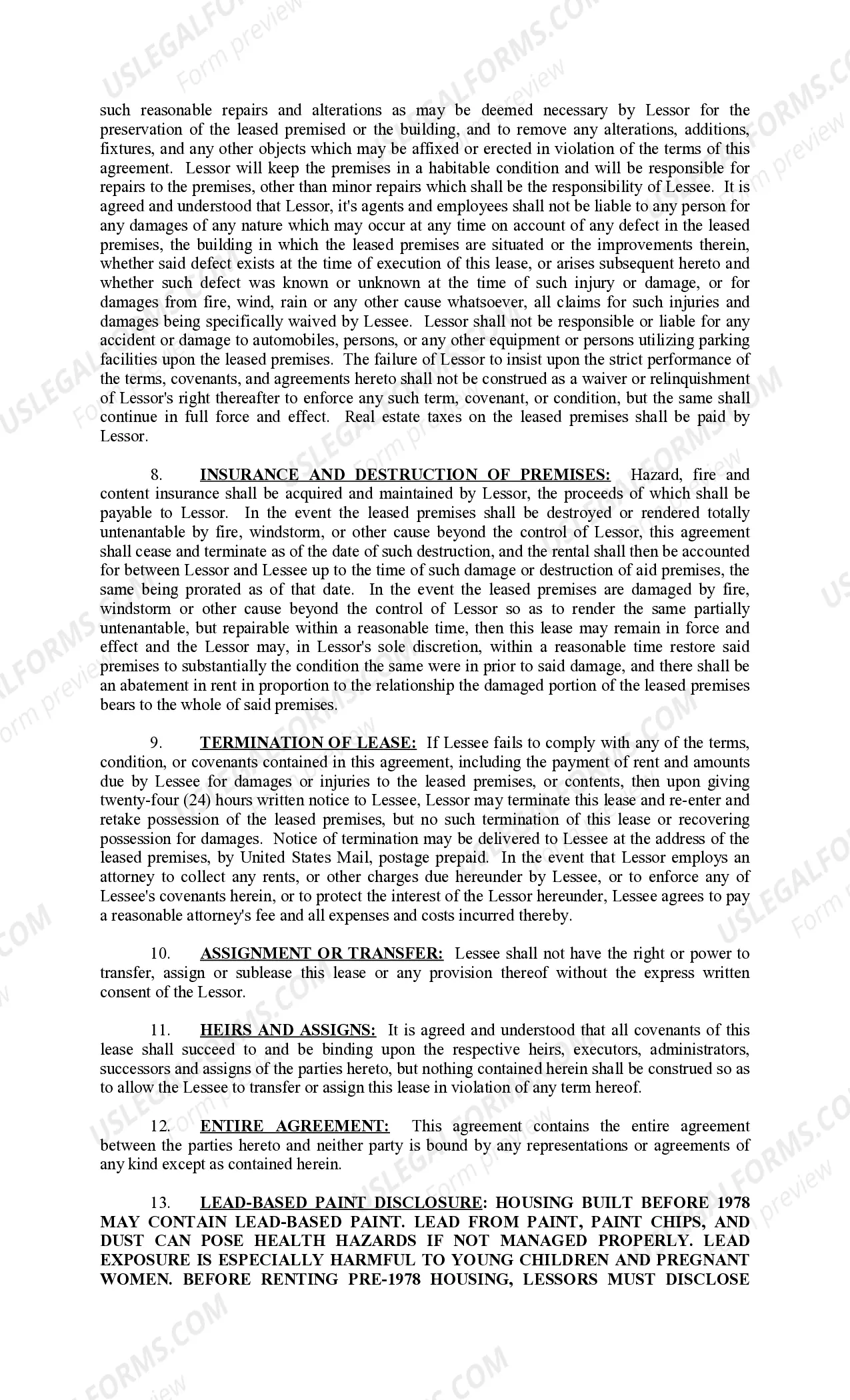 Preview Furnished Apartment Lease