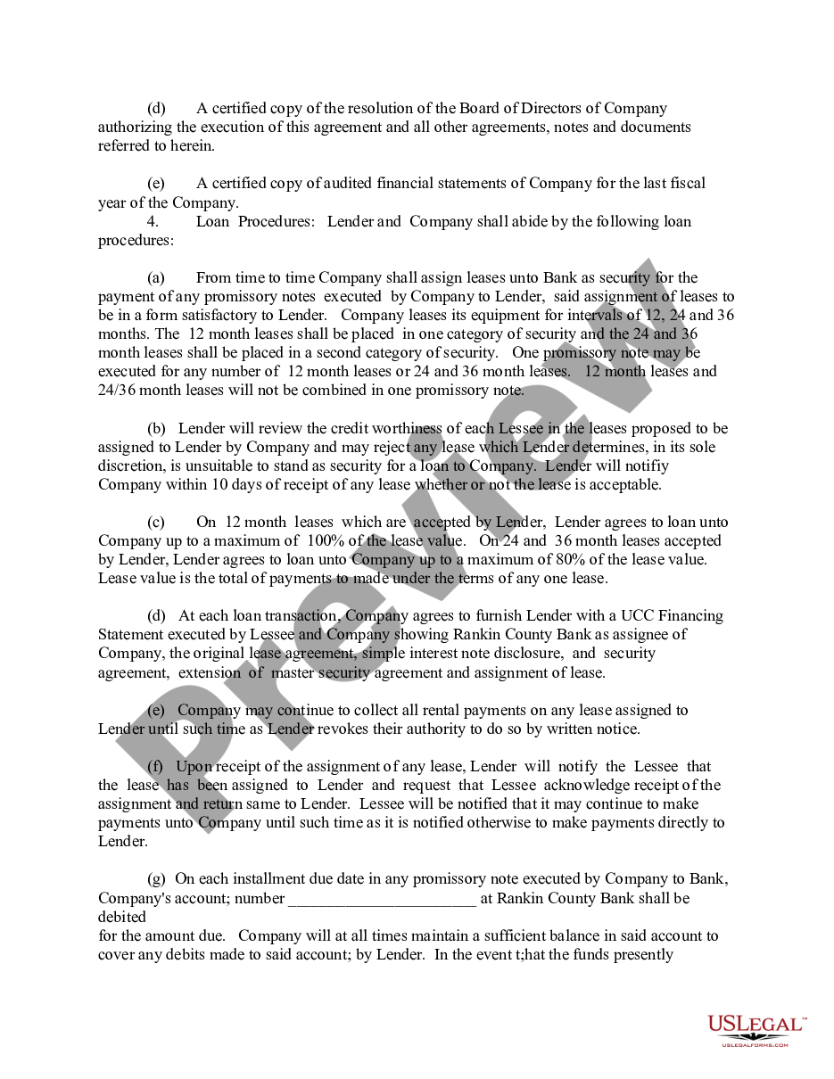 page 2 Loan Agreement preview
