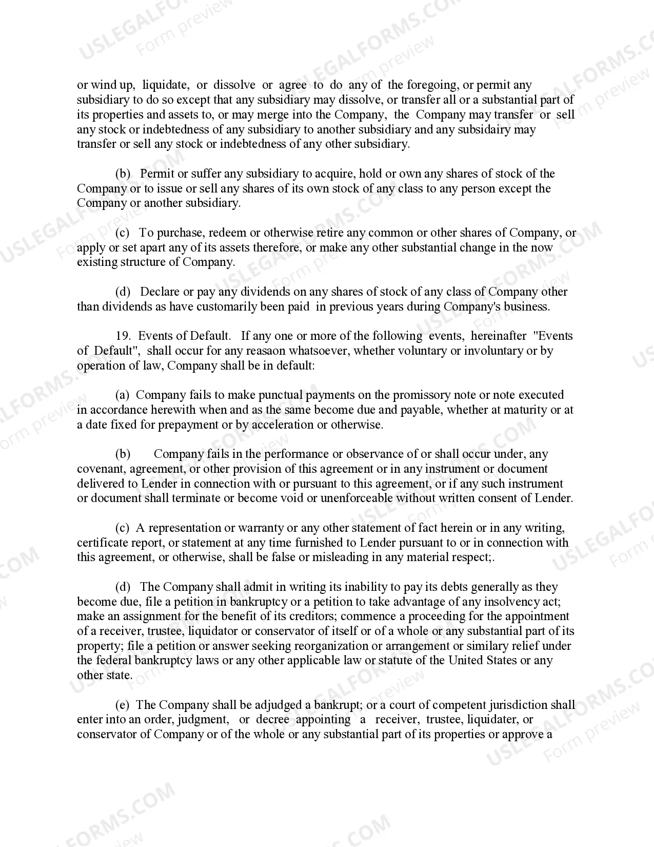 Preview Loan Agreement