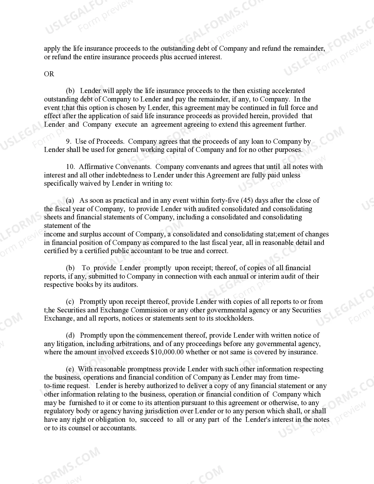 Preview Loan Agreement