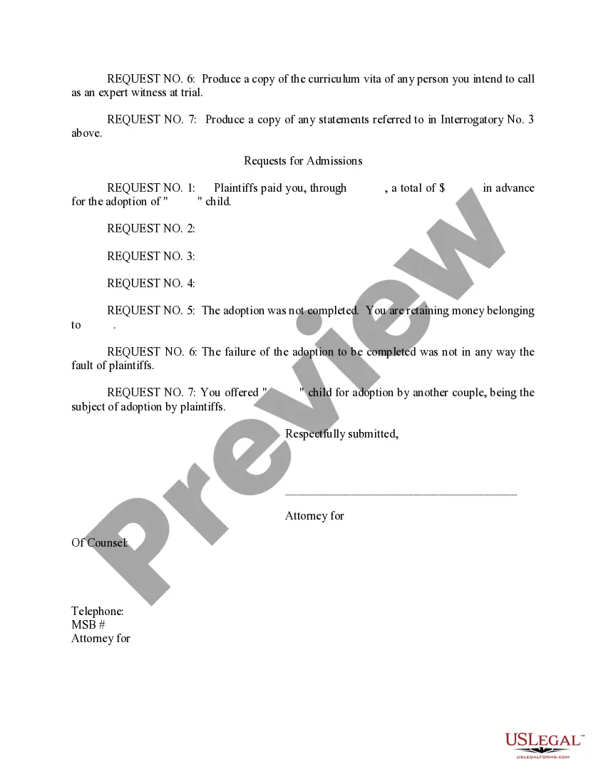 Preview Interrogatories to Defendant