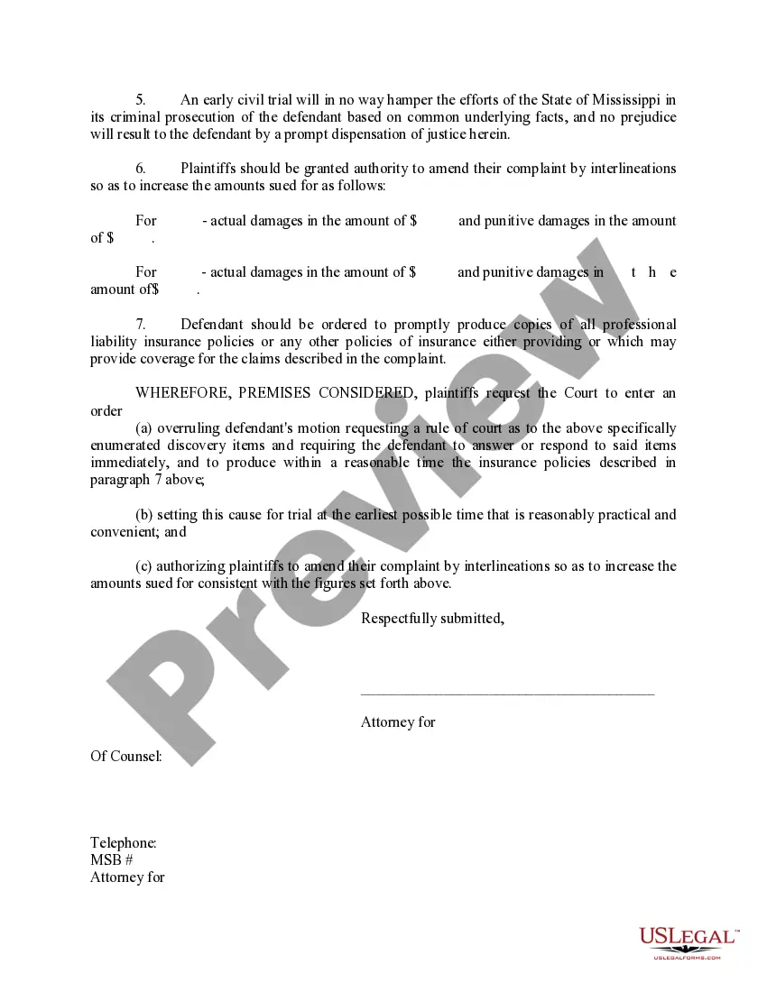 Preview Response to Motion