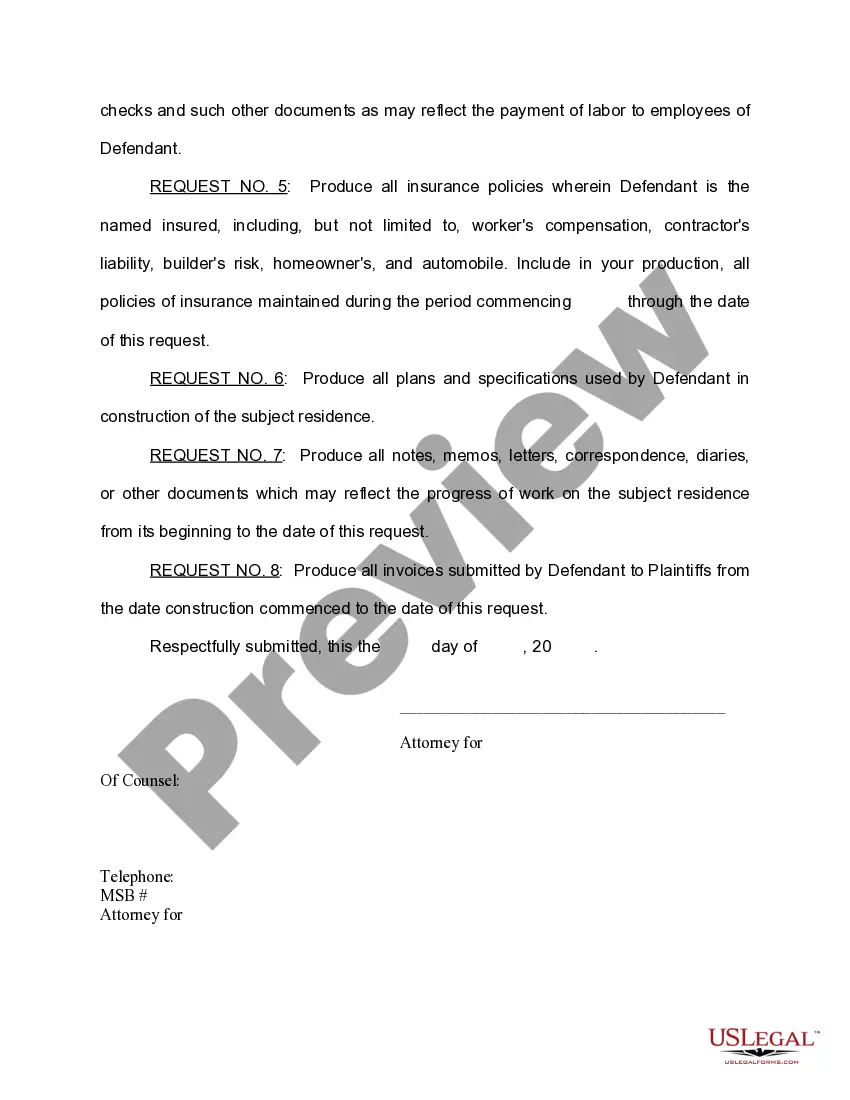 Preview Plaintiff's First Request for Production of Documents