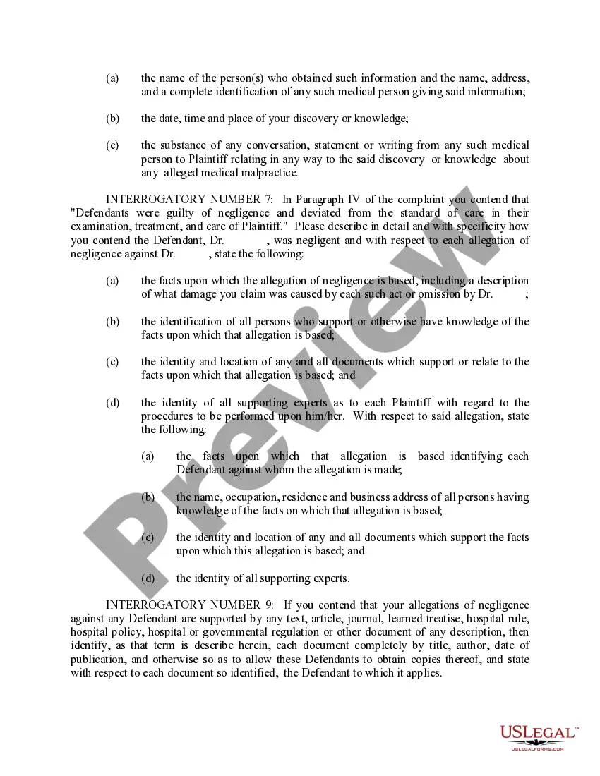 Preview Defendants Interrogatories to Plaintiffs