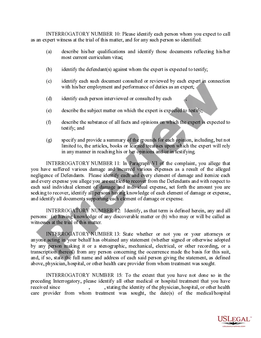 Preview Defendants Interrogatories to Plaintiffs