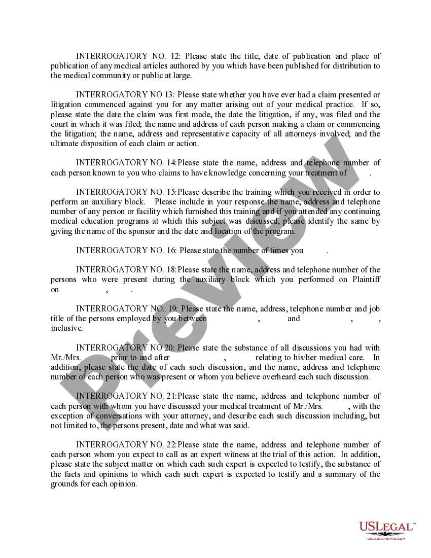 Preview Interrogatories - First Set and Request for Production of Documents to Defendant