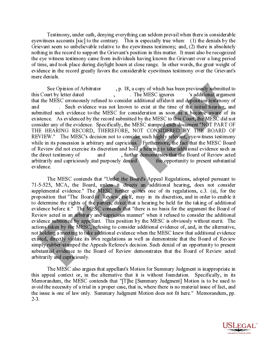 Preview Rebuttal Memorandum Supporting Summary Judgment Motion