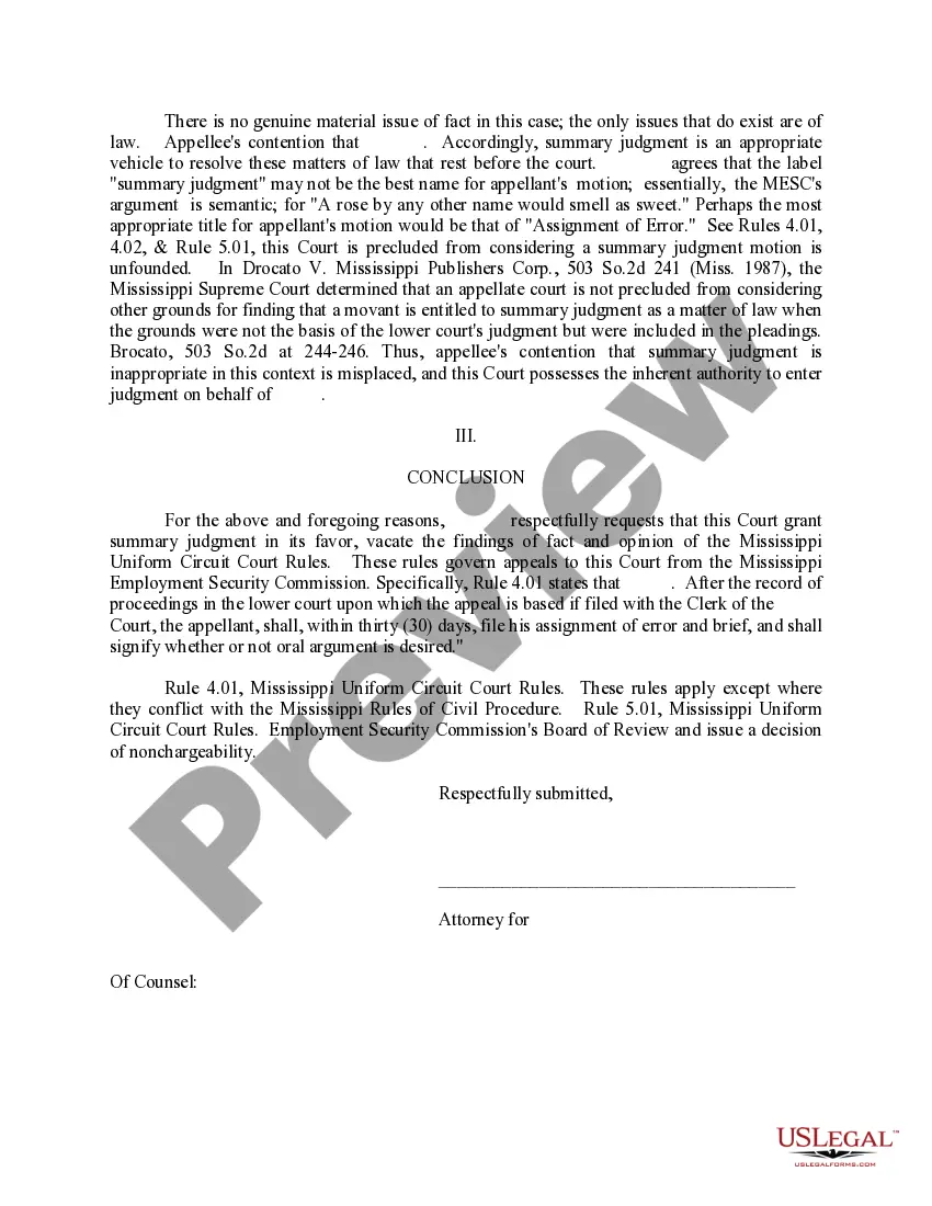 Preview Rebuttal Memorandum Supporting Summary Judgment Motion