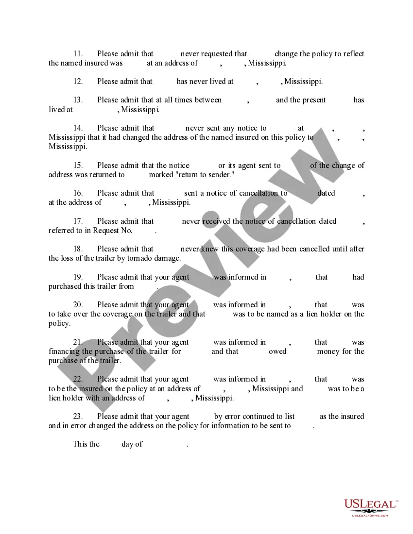 Preview Plaintiff's Request for Admissions