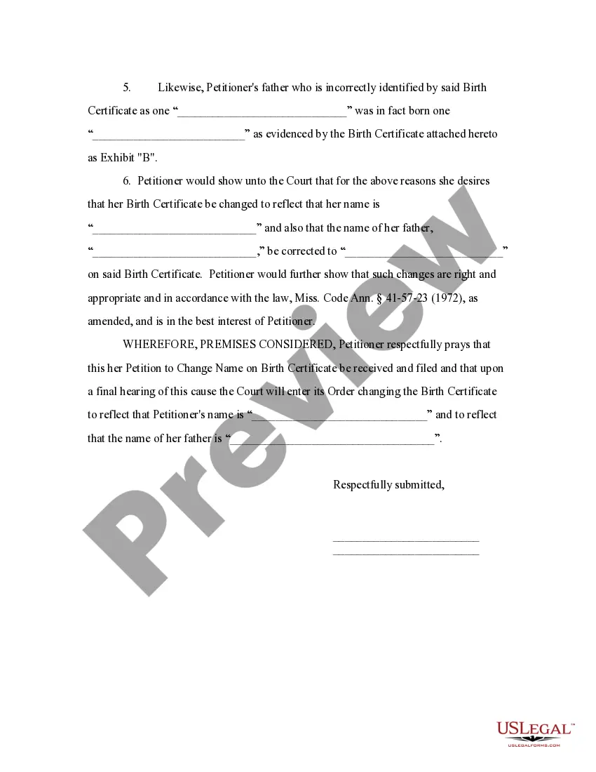 Get Petition to Change Name on Birth Certificate Preview Petition to Change Name on Birth Certificate