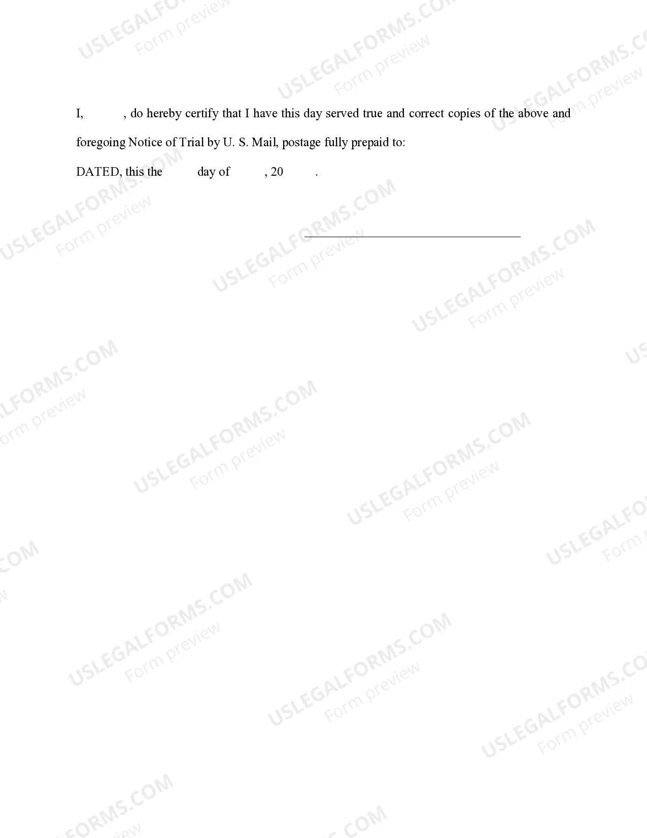 Preview Notice of Trial