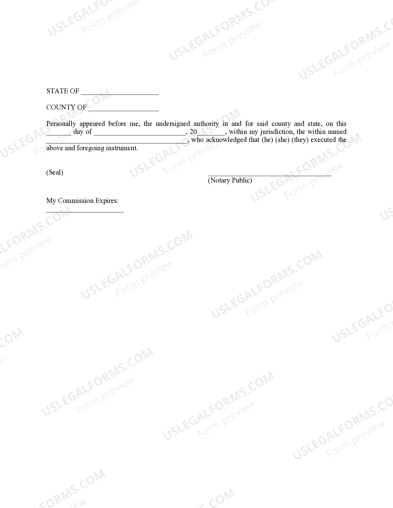 Preview Affidavit of Amount Due on Open Account