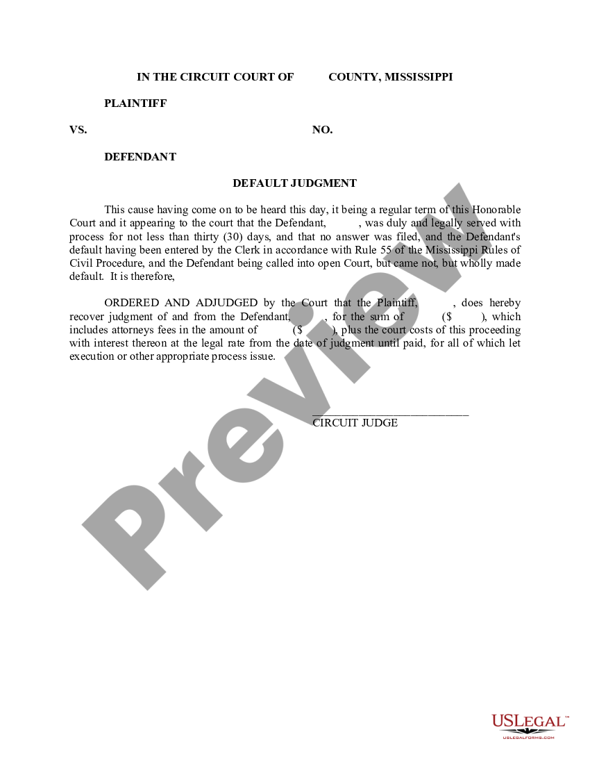 notice of default judgment portland template