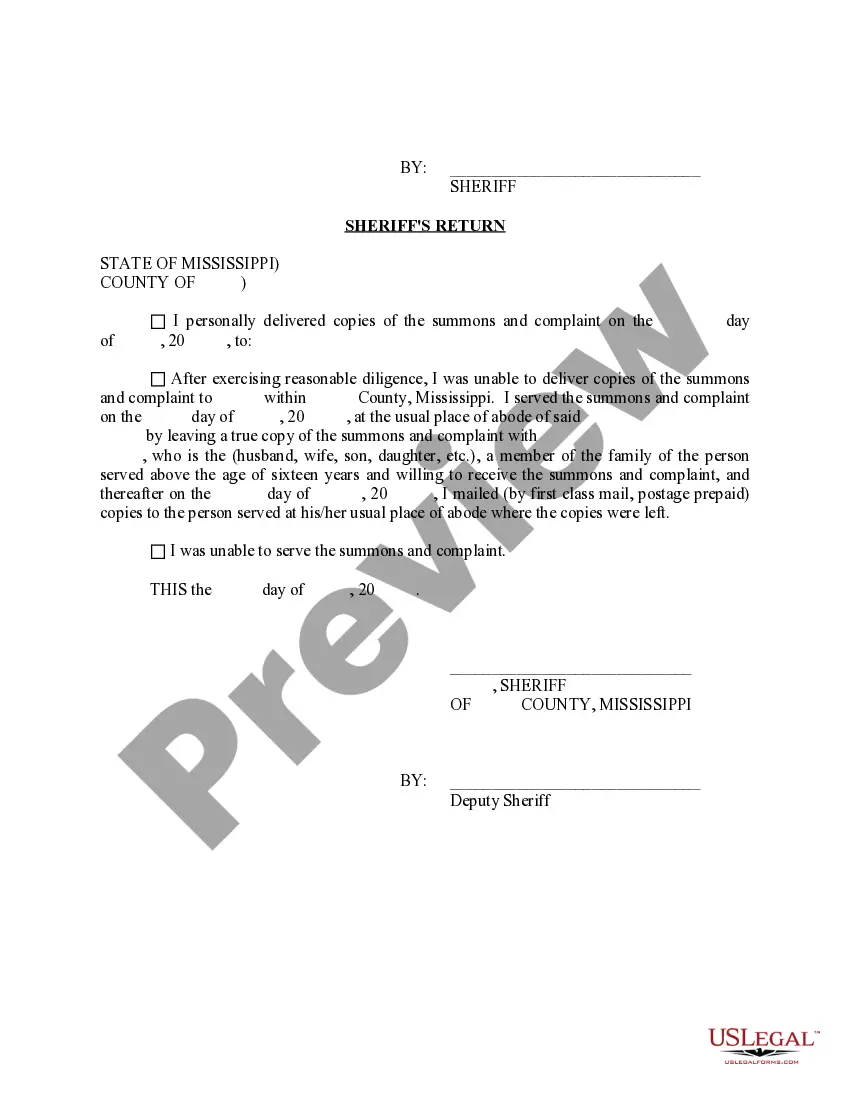 Preview Complaint and Affidavit for Claim and Delivery - Summons - Fiat - Order