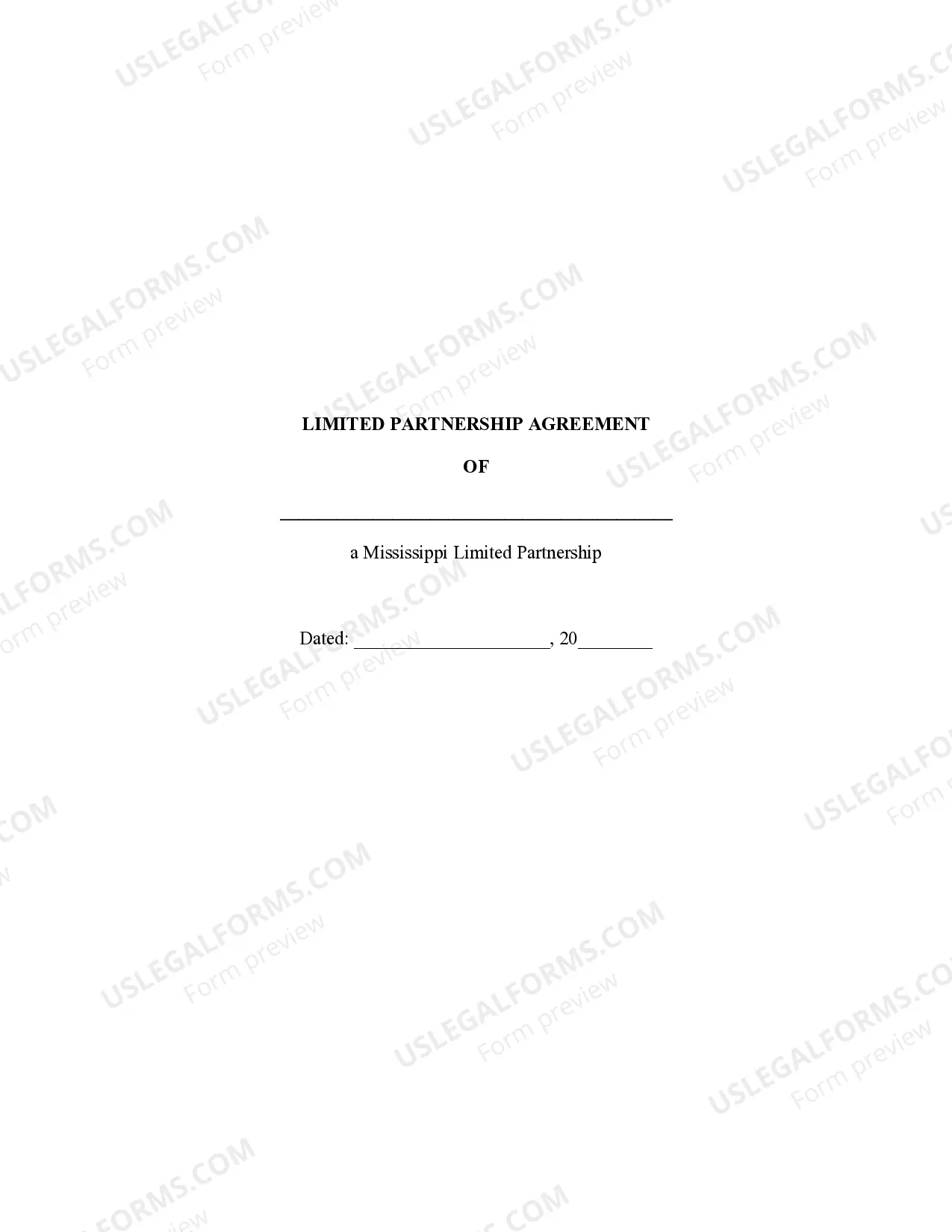 Preview Limited Partnership Agreement and Certificate