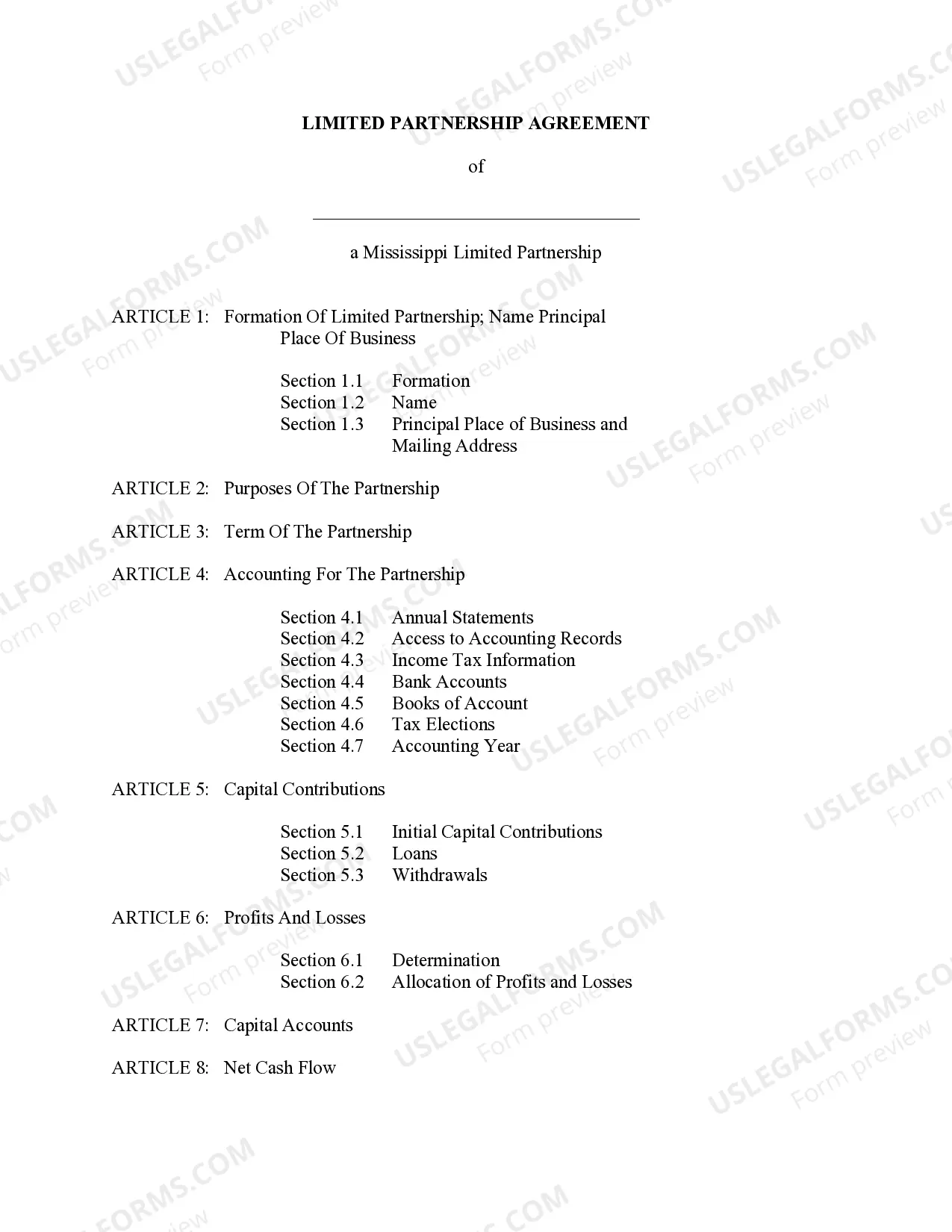 Preview Limited Partnership Agreement and Certificate