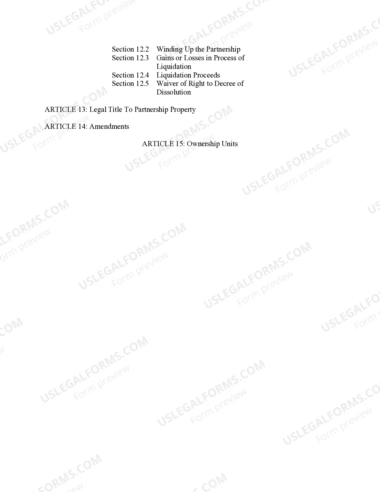 Preview Limited Partnership Agreement and Certificate
