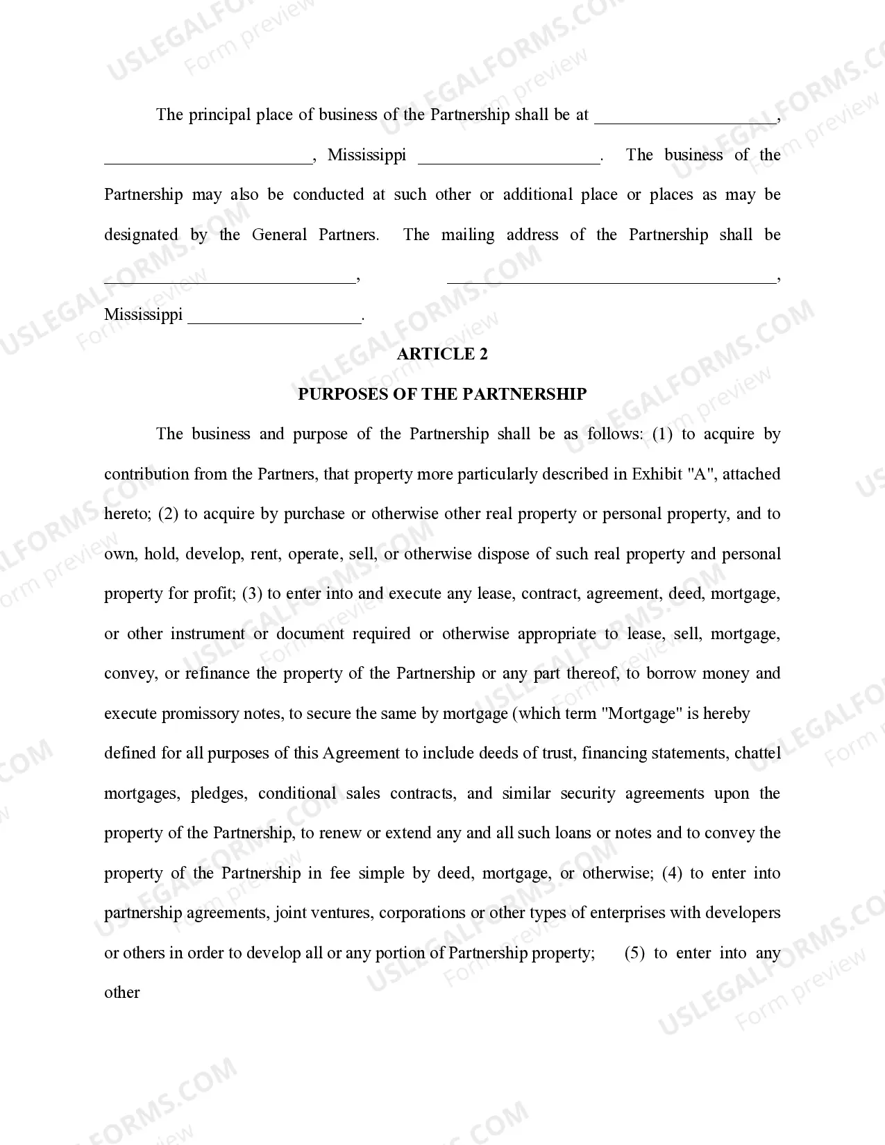 Preview Limited Partnership Agreement and Certificate