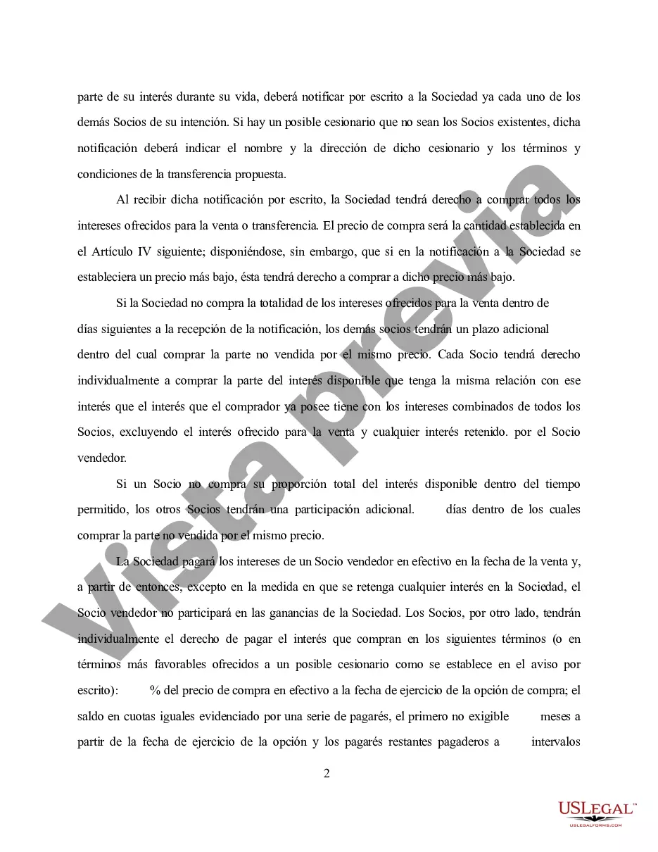 Preview Acuerdo de compra - venta Interés de sociedad