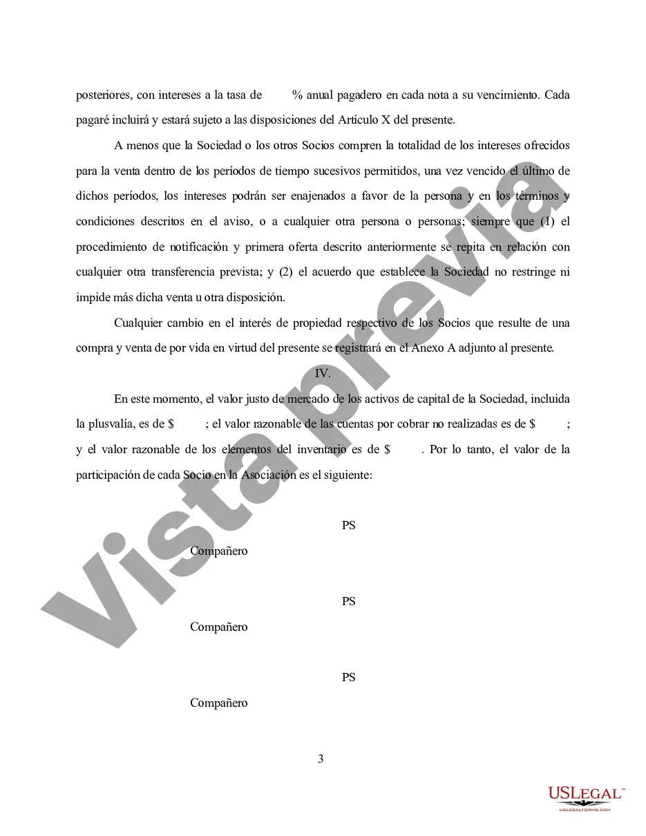 Preview Acuerdo de compra - venta Interés de sociedad