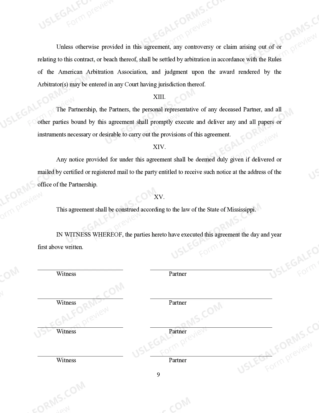Preview Buy - Sell Agreement Partnership Interest