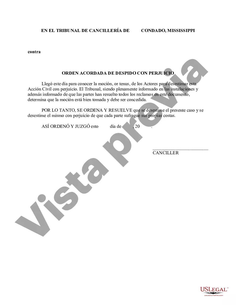 Preview Orden Acordada de Despido con Perjuicio