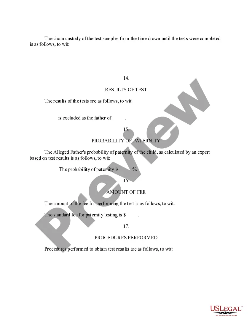 Get Affidavit of Blood Testing Results Preview Affidavit of Blood Testing Results