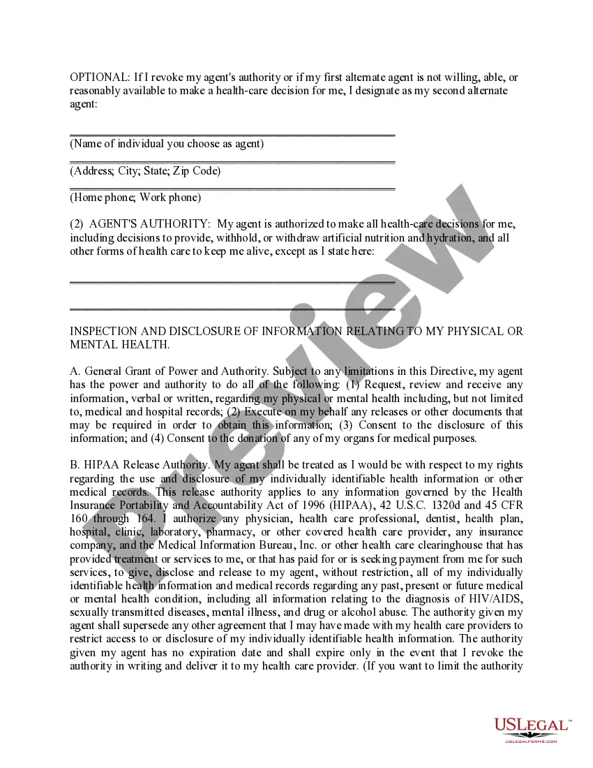 Preview Power of Attorney for Healthcare