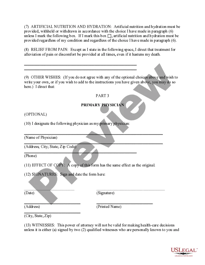 Preview Power of Attorney for Healthcare