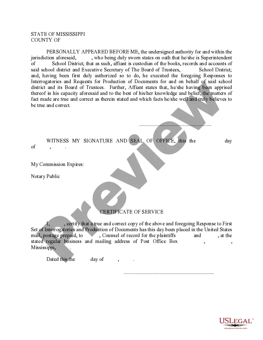 Preview Defendant's Response to Interrogatories