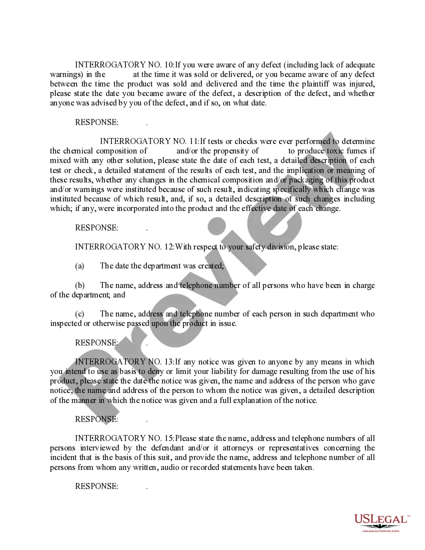Preview Defendant's Response to Interrogatories