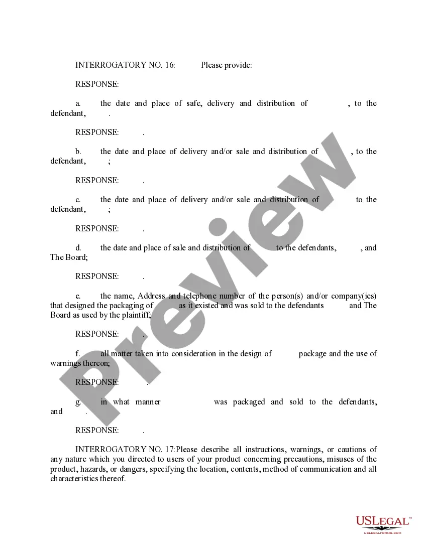 Preview Defendant's Response to Interrogatories