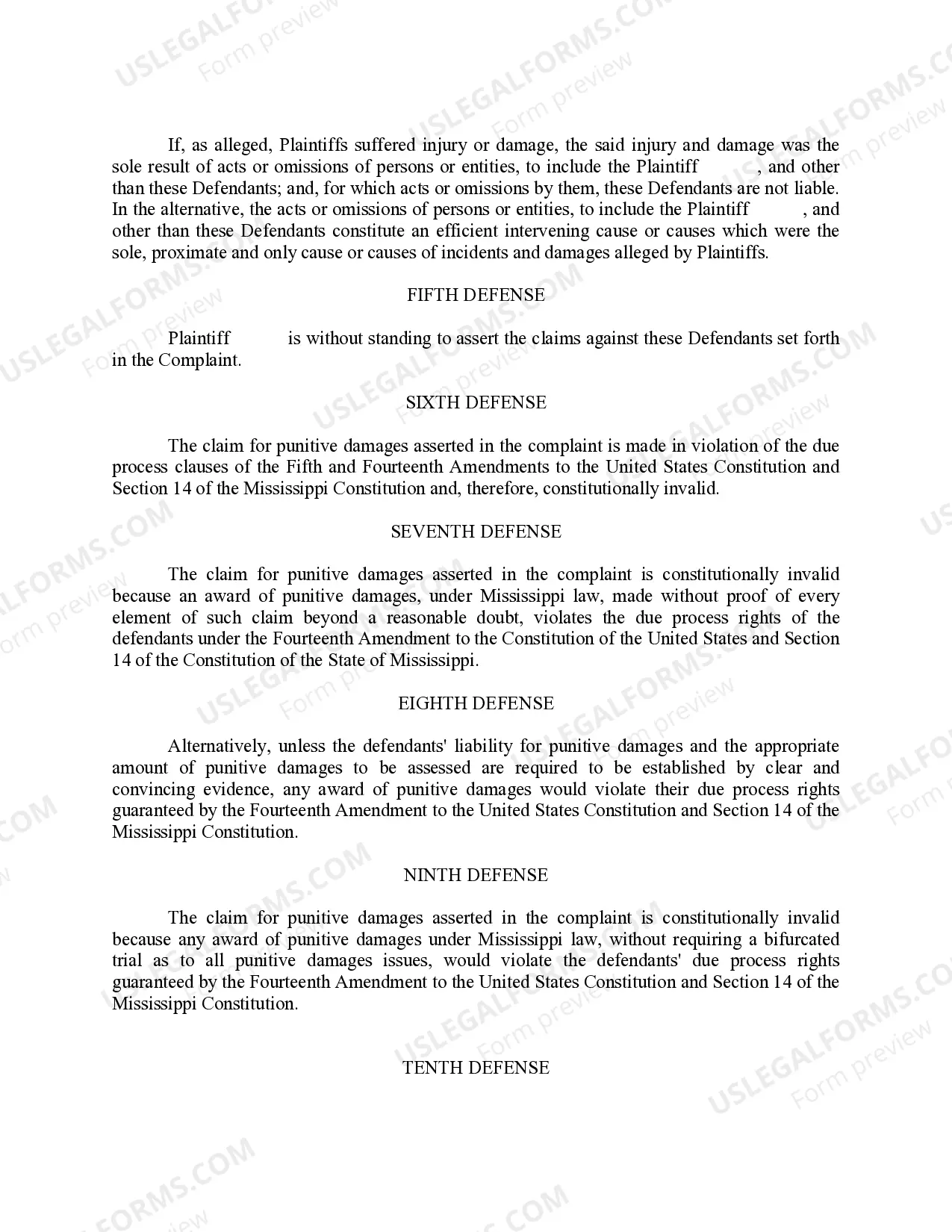 Preview Separate Answer and Defenses of School District