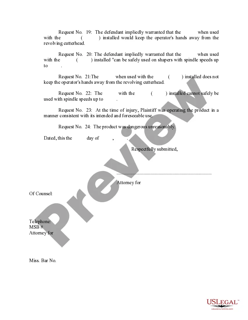 Preview Interrogatories, Request for Production and Admissions to Defendant