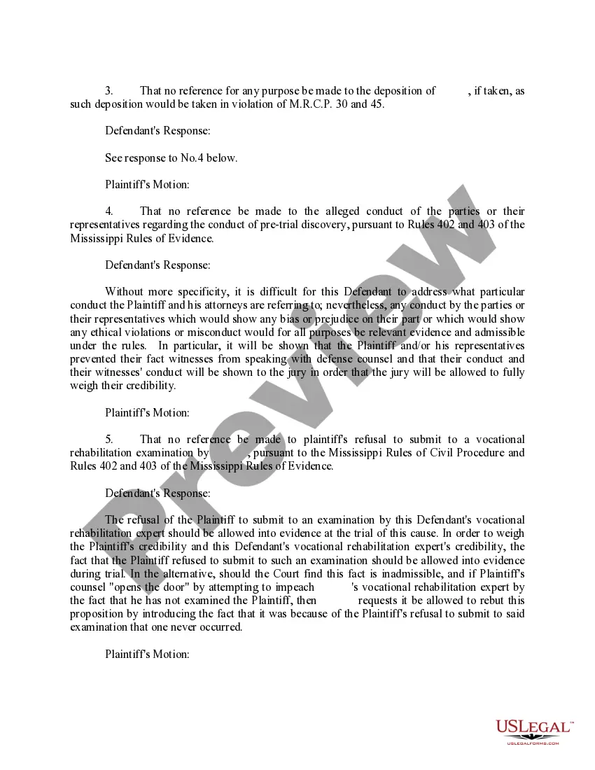 Preview Response to Plaintiff's Motion in Limine