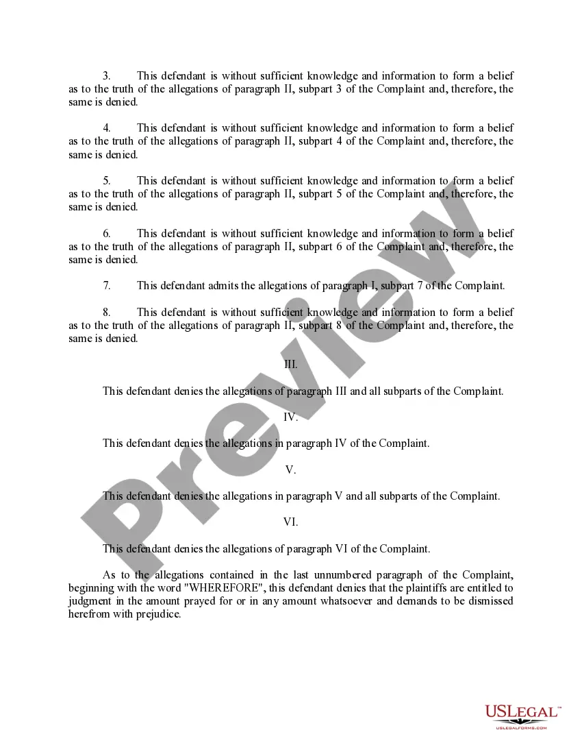 Preview Answer and Defenses