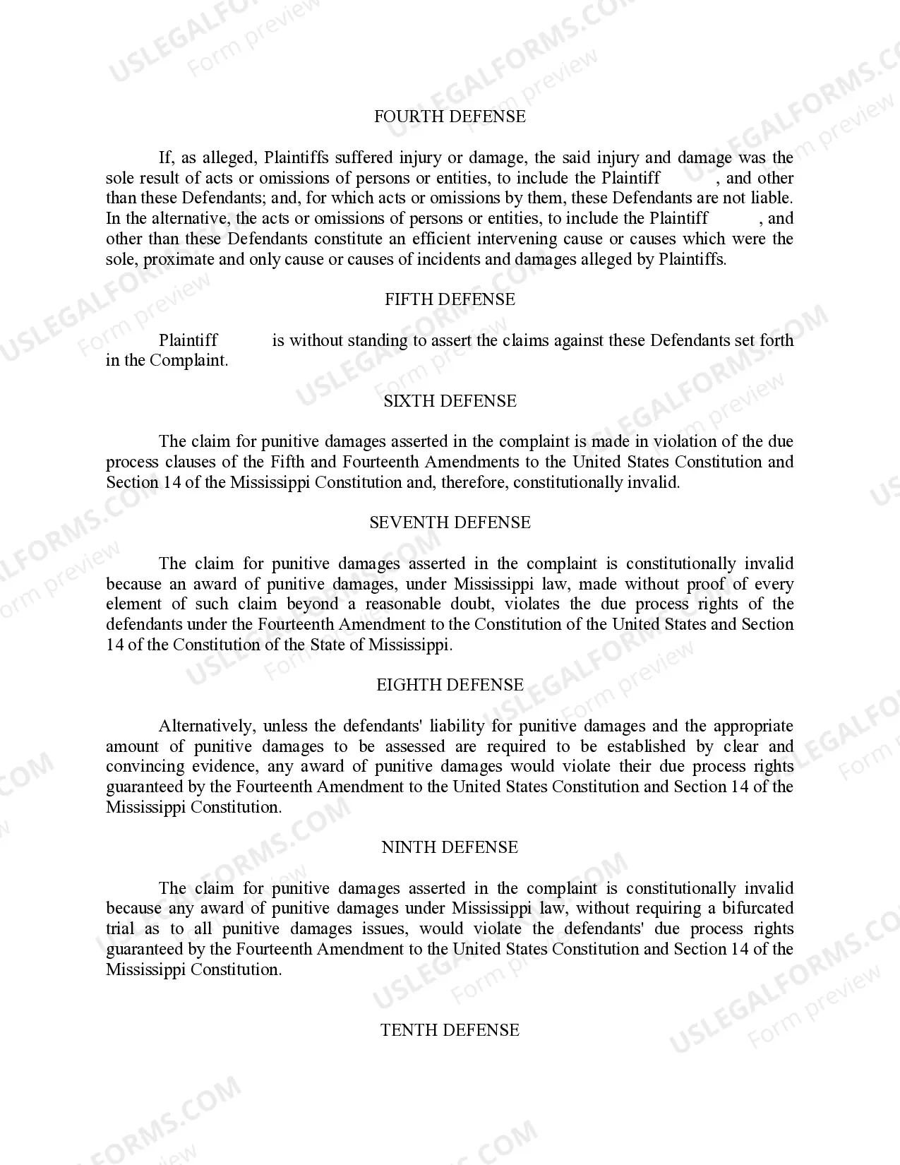Preview Separate Answer and Defenses of School District
