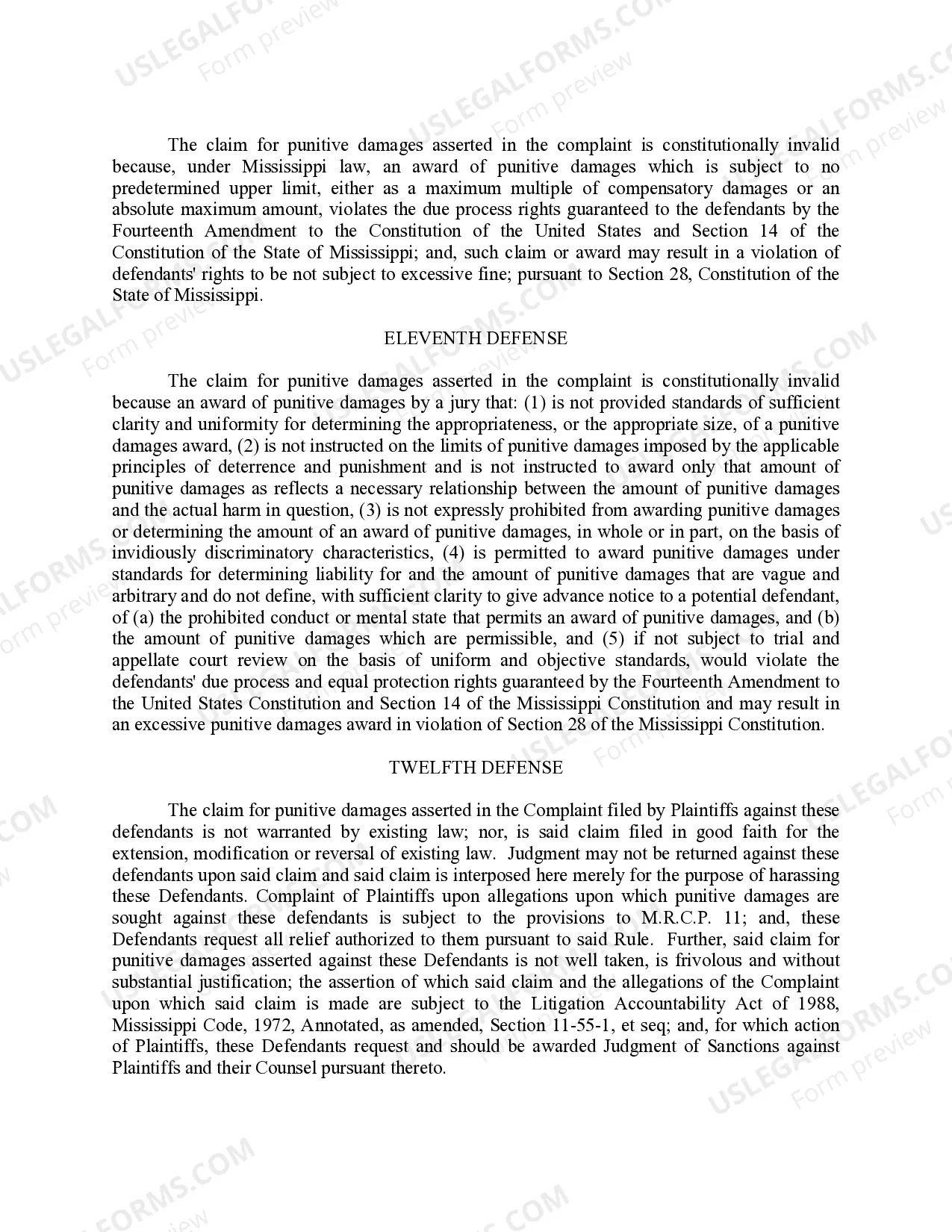 Preview Separate Answer and Defenses of School District