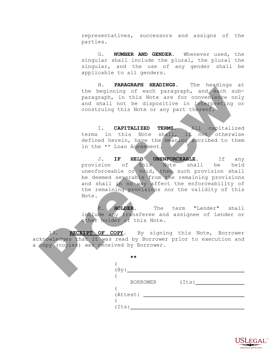 page 4 Master Revolving Promissory Note preview