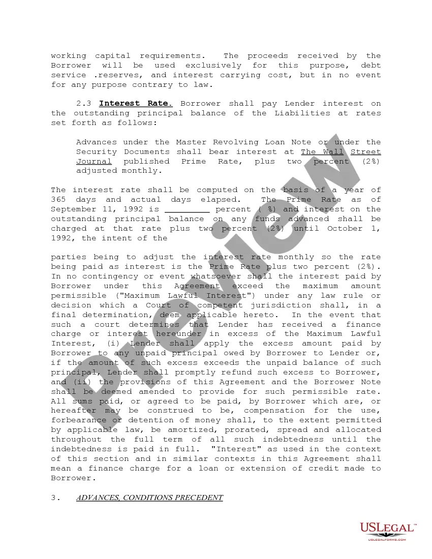 Preview Master Revolving Promissory Note