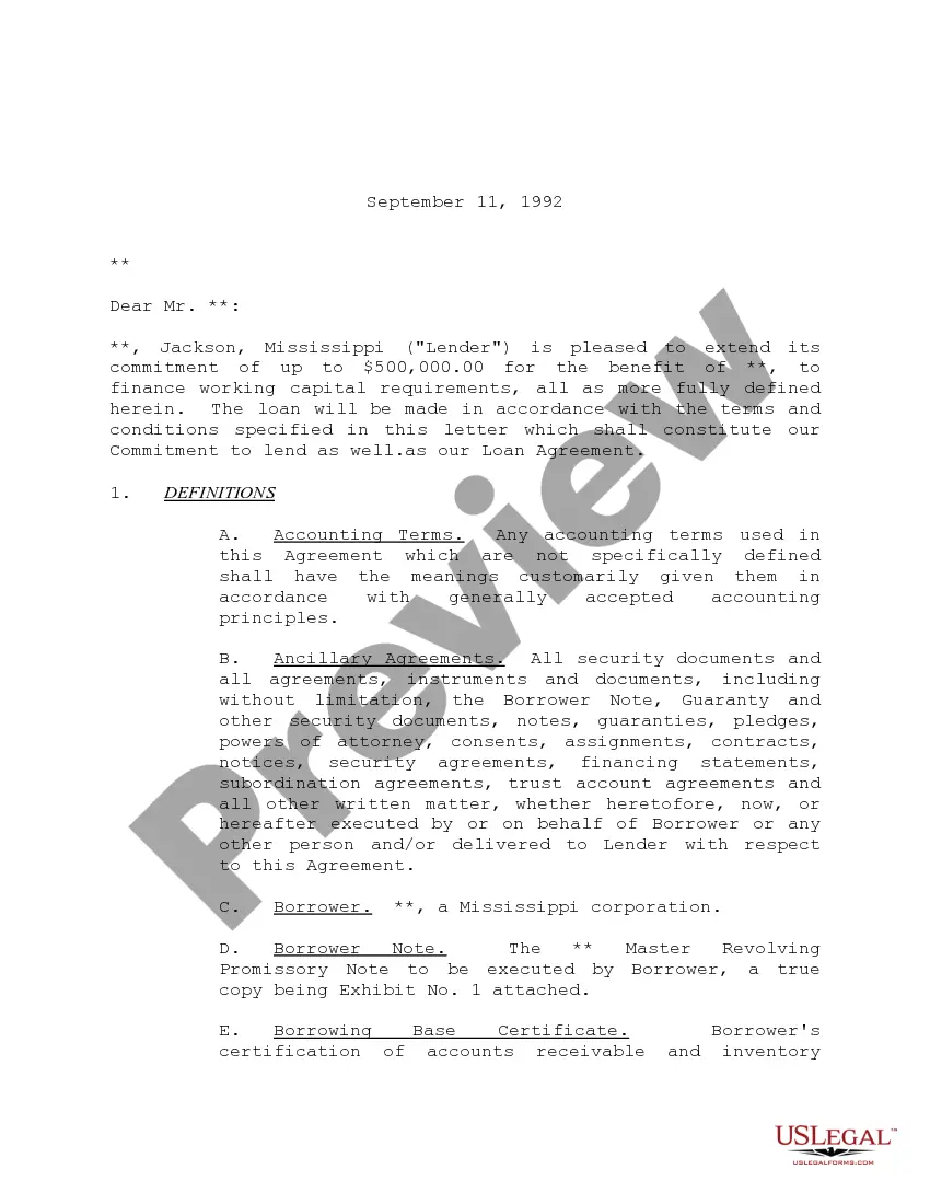 Preview Master Revolving Promissory Note