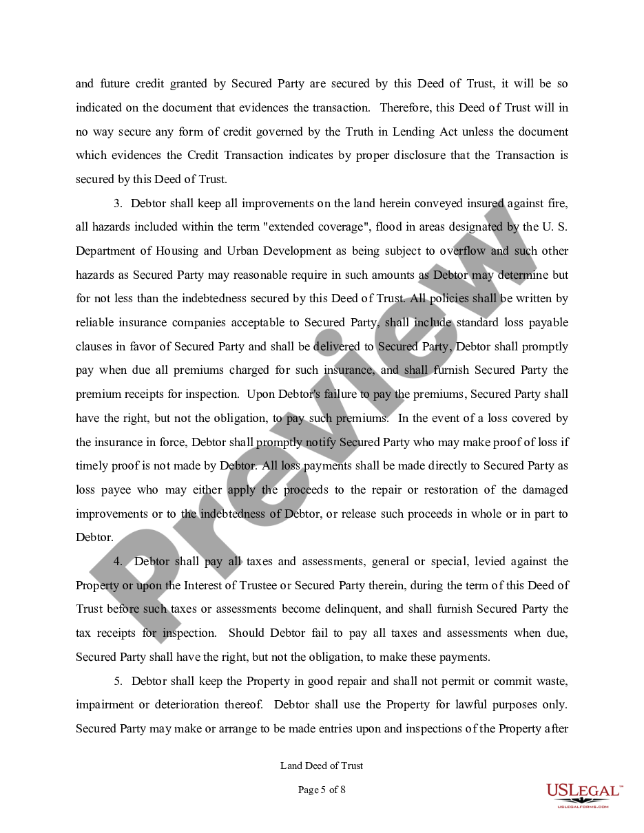 page 4 Land Deed of Trust preview