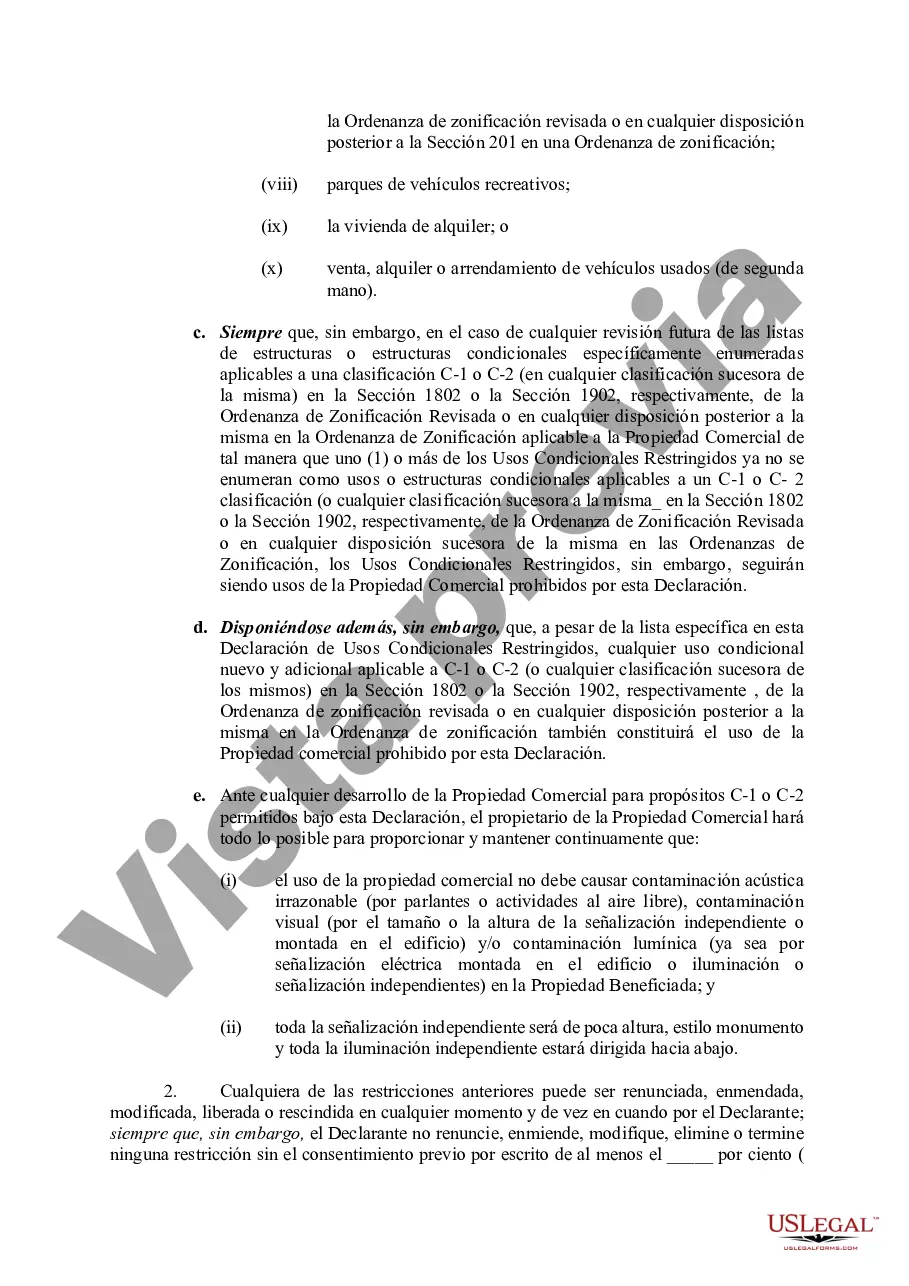 Preview Declaración de Restricciones