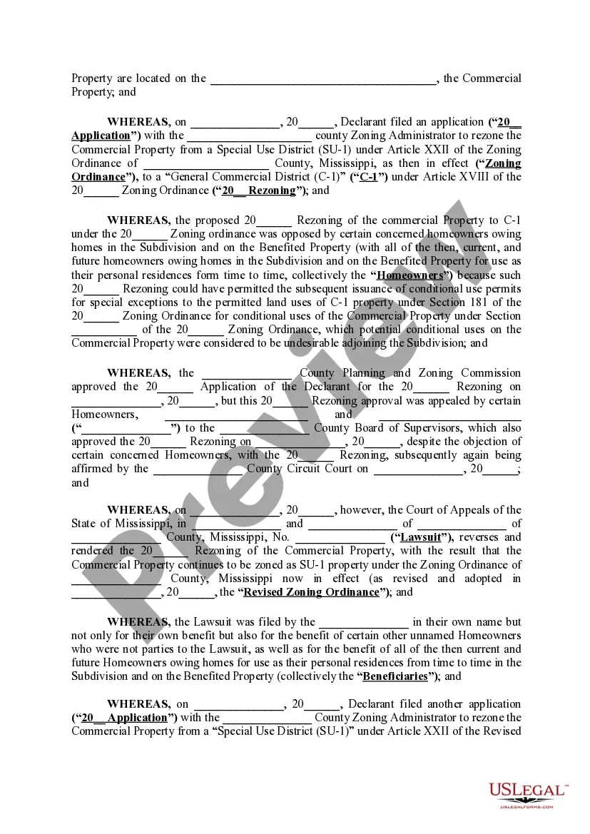 Preview Declaration of Restrictions