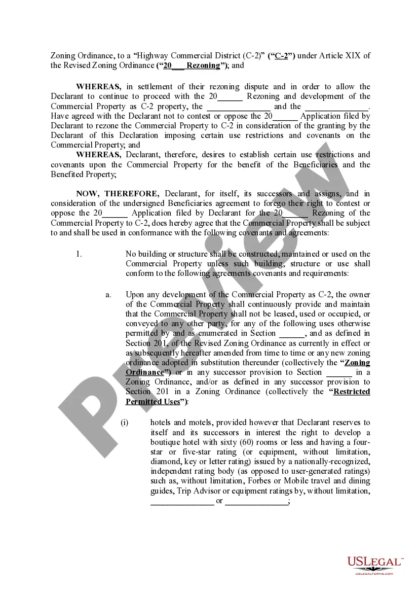 Preview Declaration of Restrictions