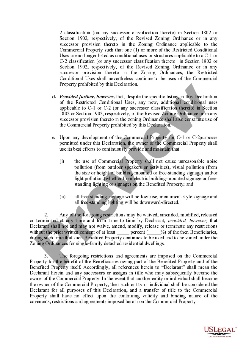 Preview Declaration of Restrictions