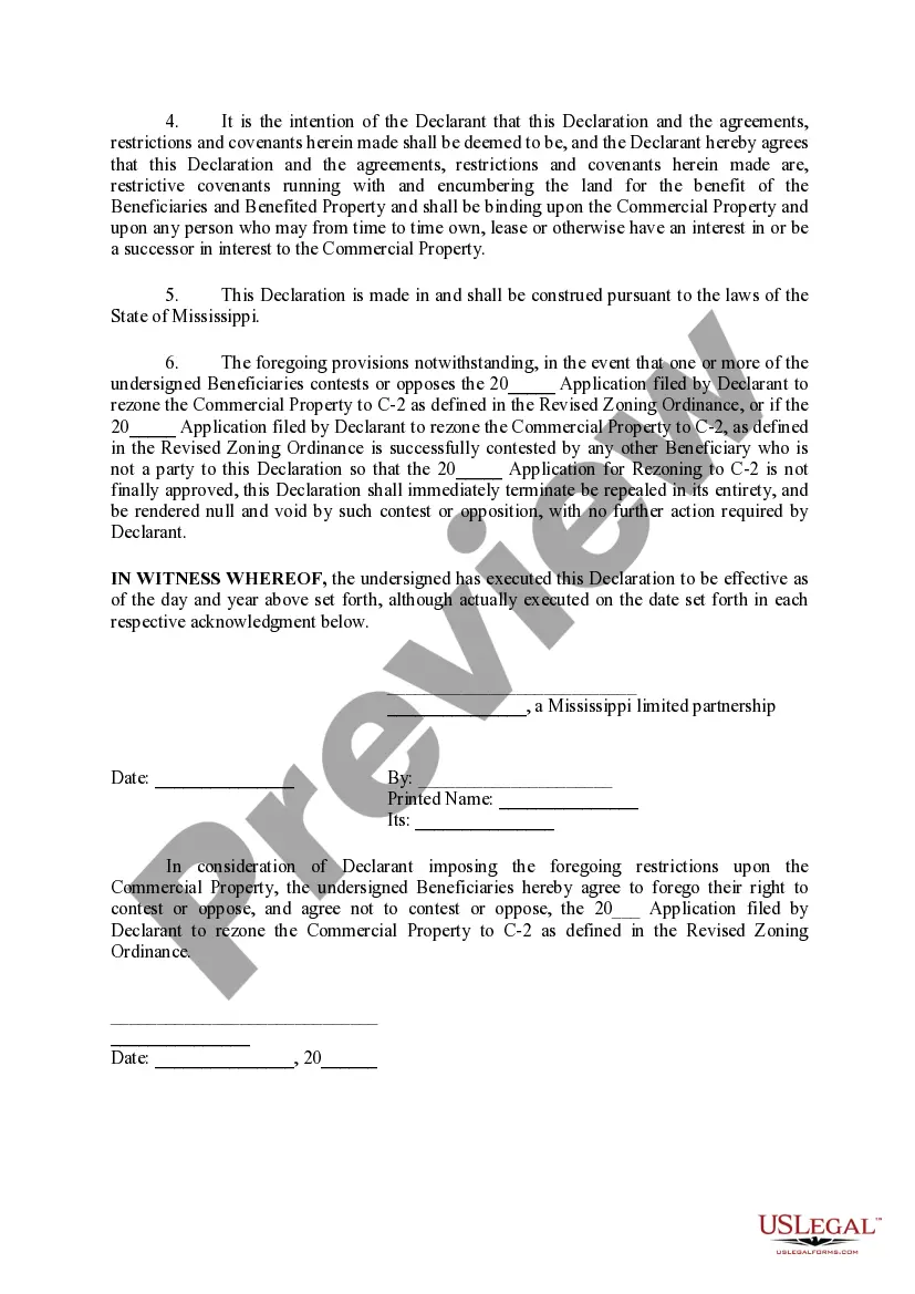 Preview Declaration of Restrictions