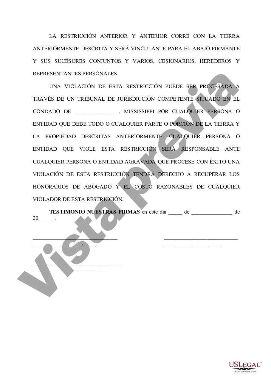 Preview Declaración de Restricción