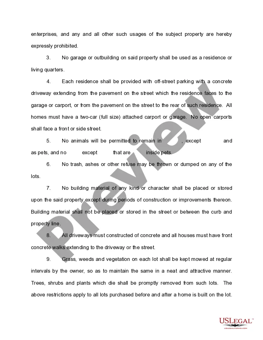 Preview Protective Covenants